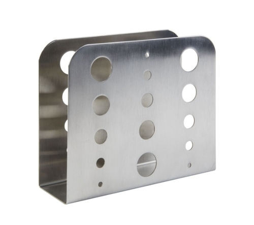 Serviettenhalter 15 x 4,5 cm, H: 12,5 cm 18/0 Edelstahl, matt poliert möbelschonende Unterseite für ca. 30 Servietten