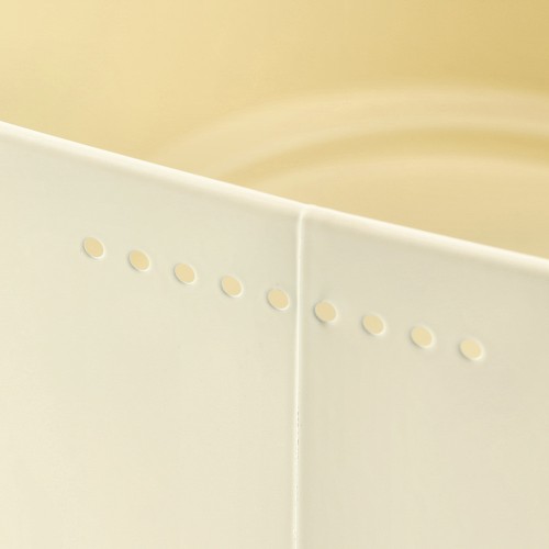 Brotkasten m. Bambusdeckel, Metall, gelb / Maße: 26,5x26,5x14,5 cm