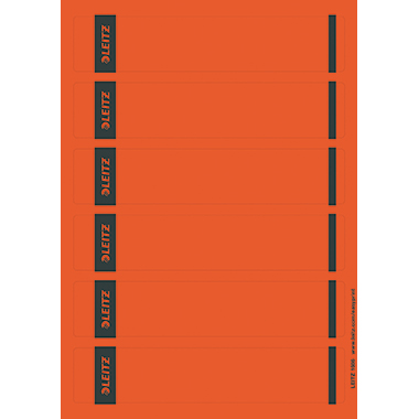 Leitz Ordnerrückenetikett schmal/kurz 39 x 192 mm (B x H) ohne Griffloch rot .