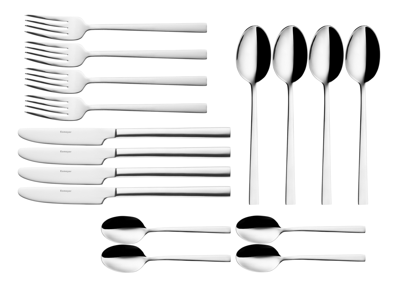 16-teiliges Besteck MELINA, Edelstahl poliert.