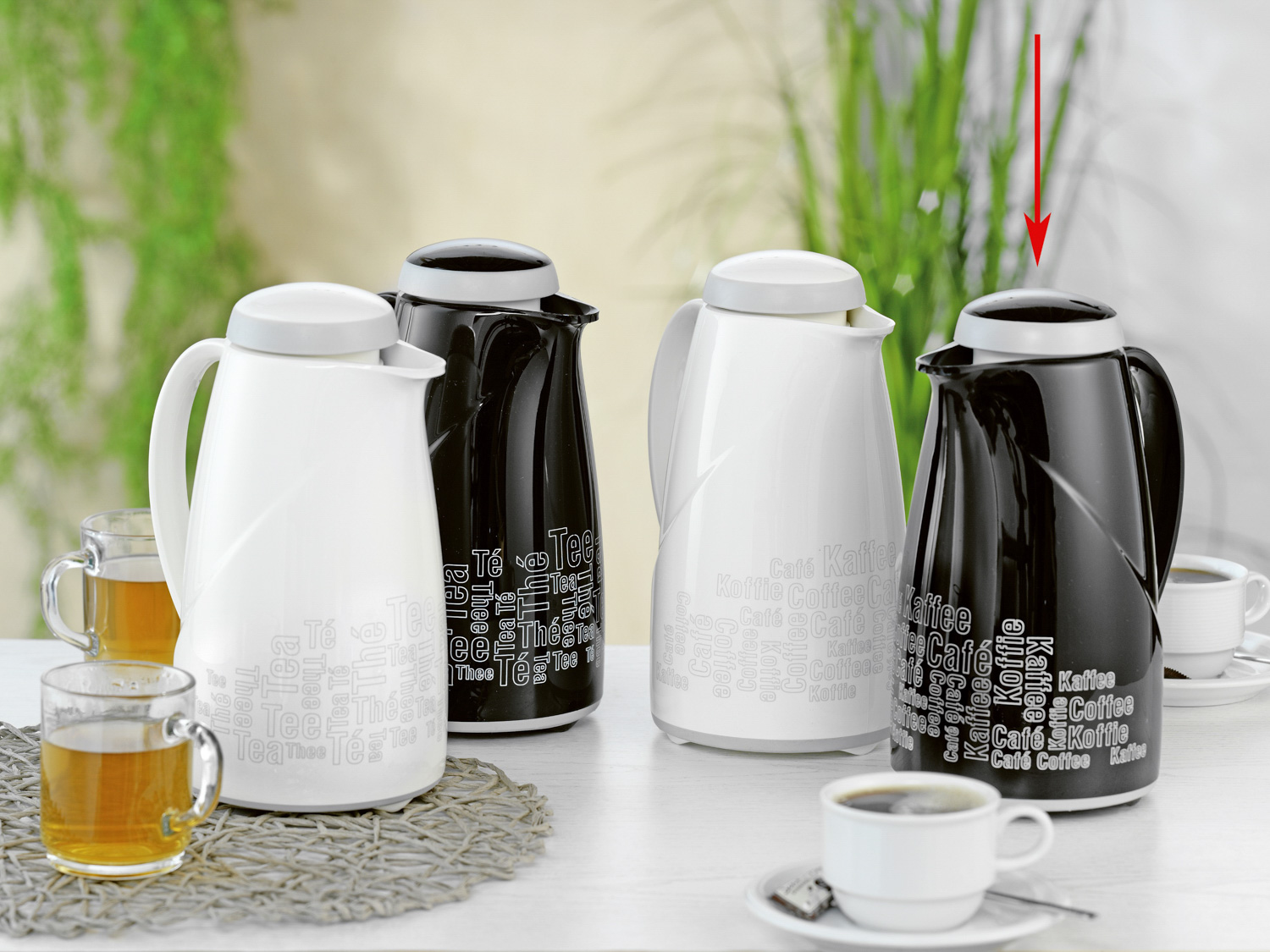 Helios Isolierkanne Wave COFFEEBREAK, Inhalt: 1,0Liter, Farbe: schwarz, mit Aufdruck >>Kaffee