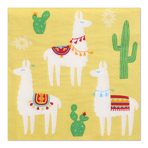 PAPSTAR 20 Servietten, 3-lagig 1/4-Falz 33 cm x 33 cm "Easy Lamas"