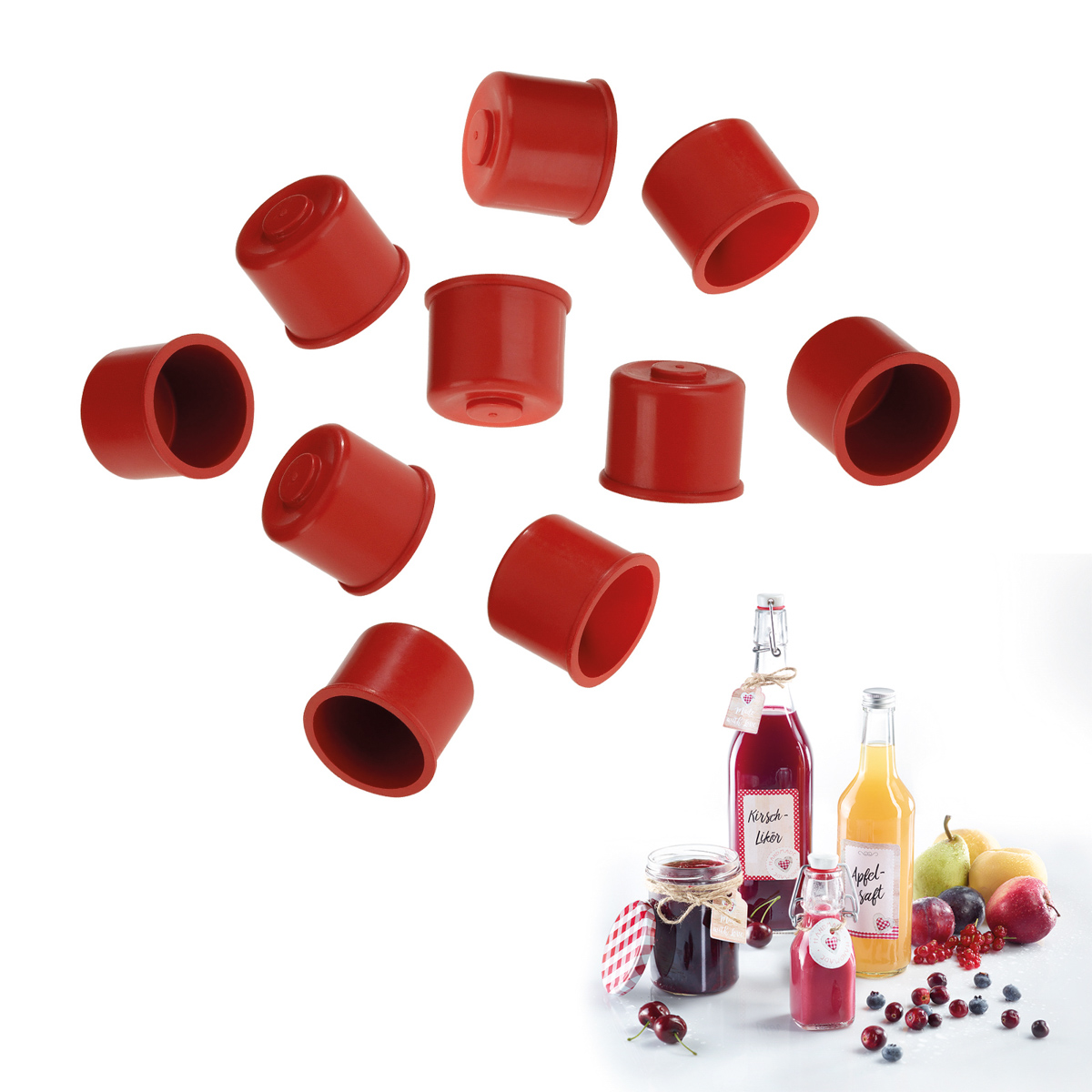 10 Süßmostkappen Gr.2/0,75-1 l