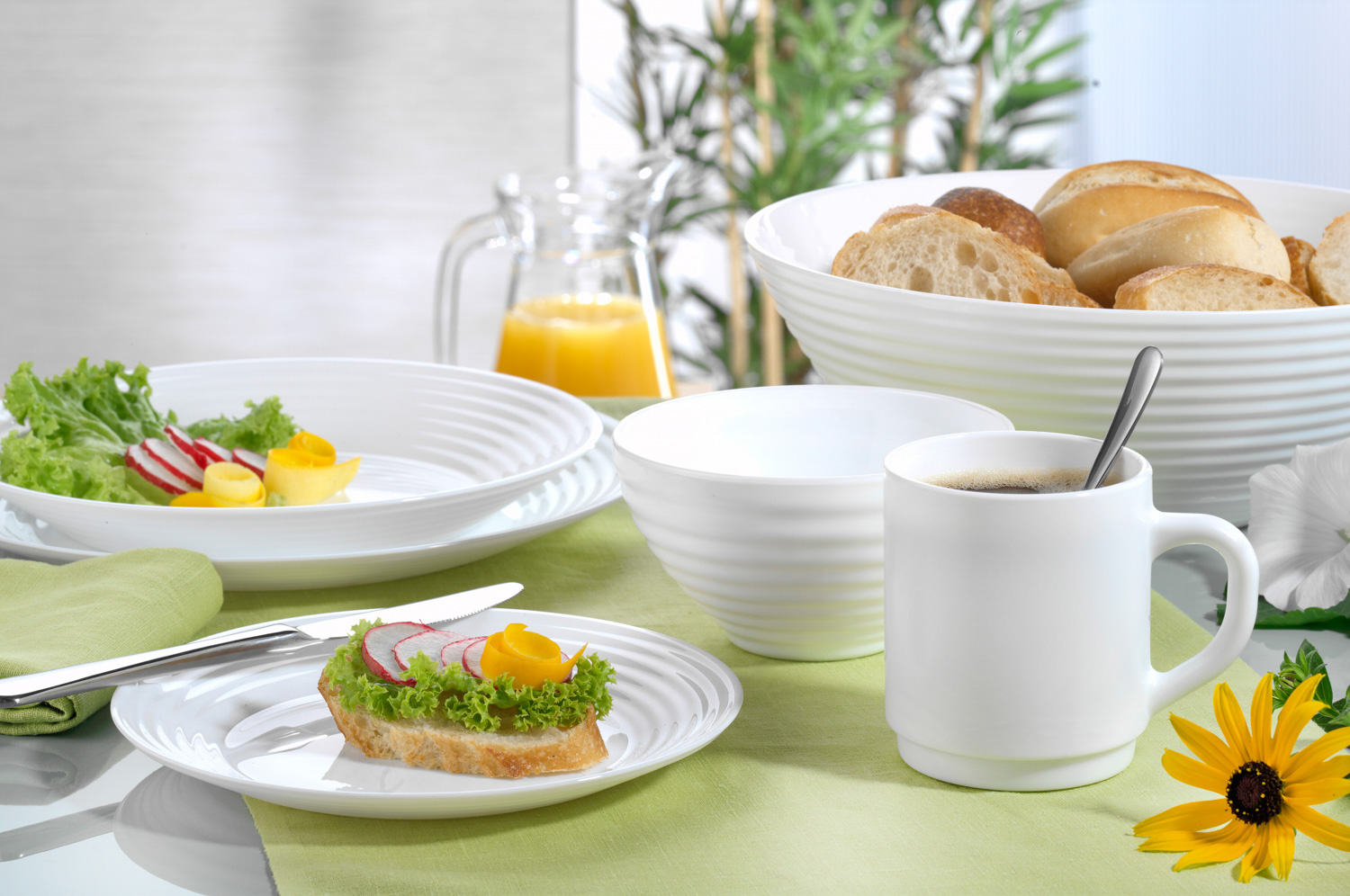 ARCOROC Multischale, Inhalt: 45 cl -aus Hartglas - Form STAIRO uni weiß