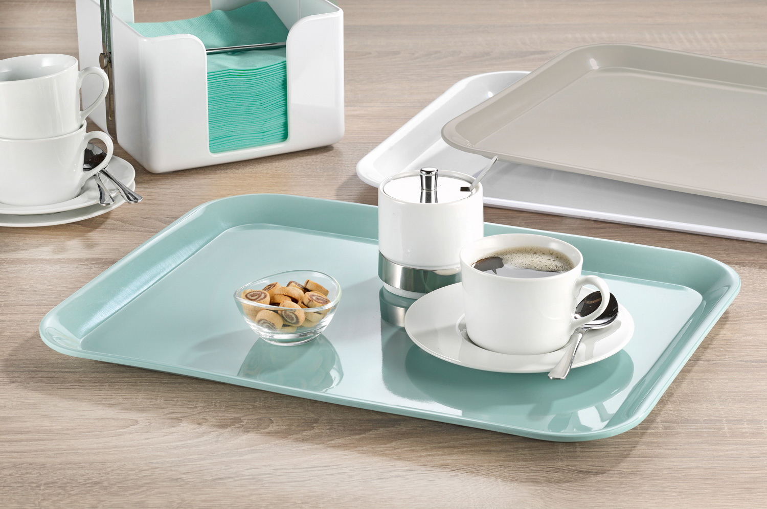 Tablett MISTRAL, Farbe: aqua, Grösse: 43,5 x 32,5 cm,