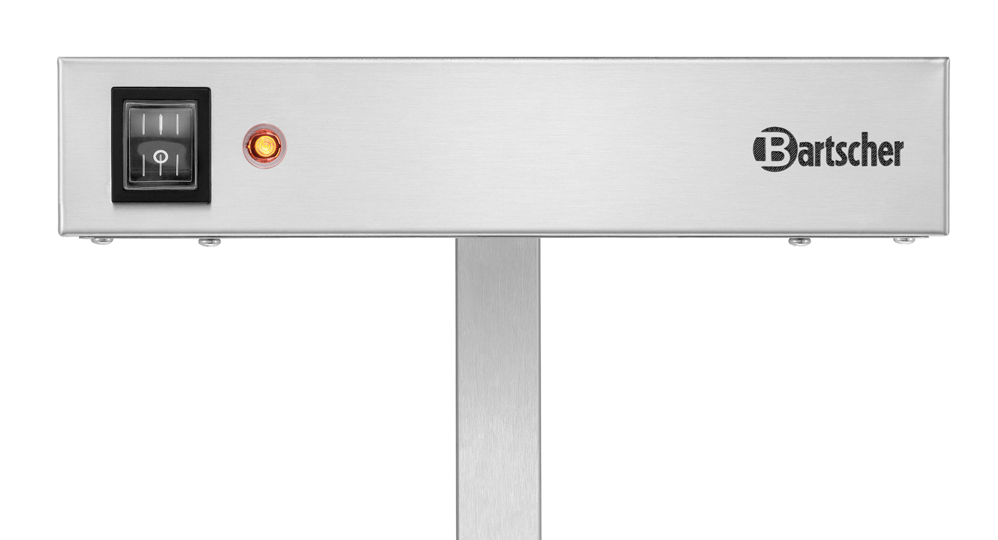 Bartscher Wärmelampe 12-150 | Art derWärmequelle: Heizspirale | Maße: 27 x 33,5 x 50,5cm. Gewicht: 2,97 kg