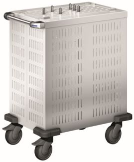 BLANCO Universalspender aus rostfreiem Edelstahl, 4 Lenkrollen Ø 125 mm, davon 2 mit Feststeller, mit Kühlschlitzen zum Einfahren und Kühlen von