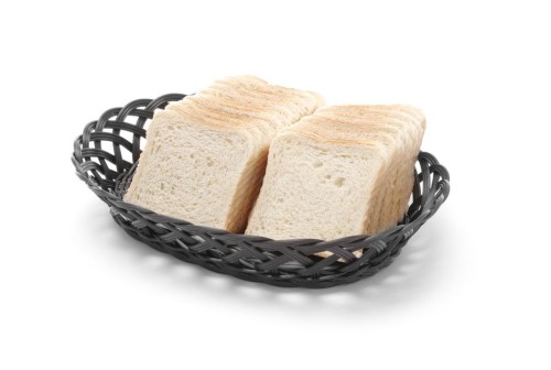 Körbe mit gewebten Seitenteilen, 320x230x55 mm, oval, schwarz, aus Polypropylen