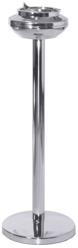 Foyer-Aschenbecher aus hochglanzverchromtem Stahl, mit schwerem Fuß, Aschenbecher mit Klappmechanismus Höhe: 60 cm,