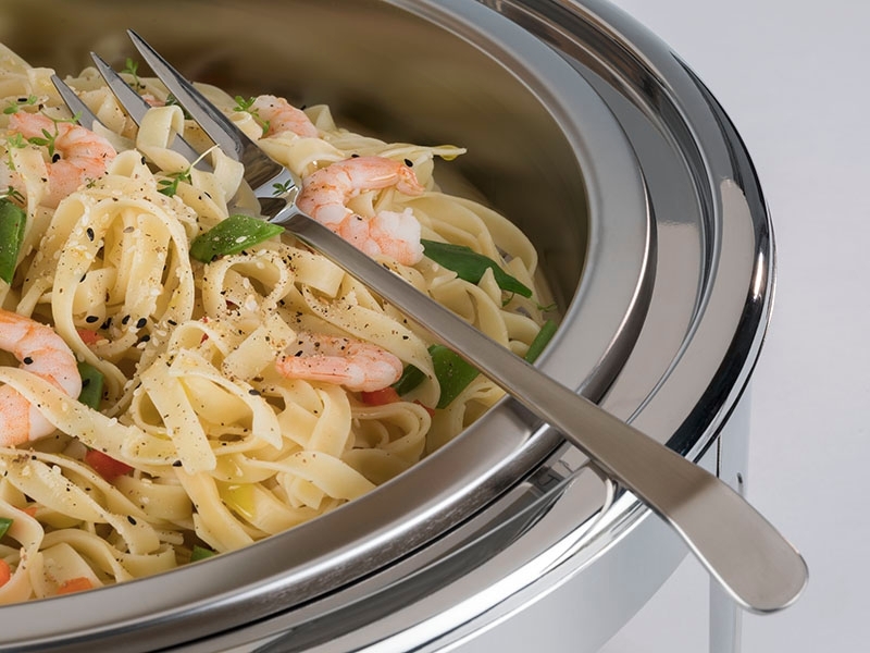 Serviergabel, 3 Zinken 9 x 4 cm, Griff: 21 cm 18/10 Edelstahl Vorderteil poliert Stiel mattiert Stielende gebogen