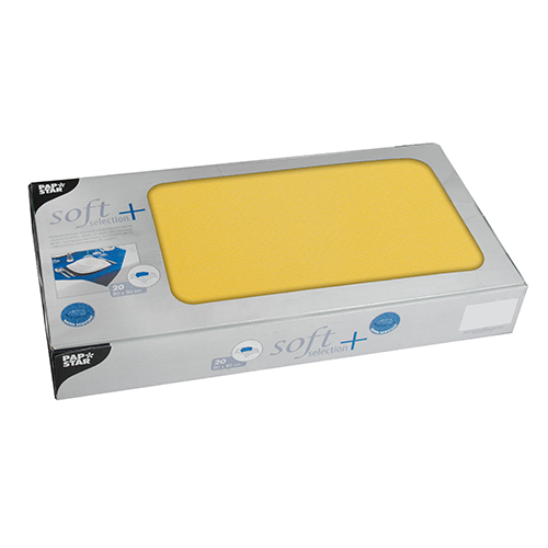 PAPSTAR 20 Mitteldecken, stoffähnlich, Vlies soft selection plus 80 cm x 80 cm gelb