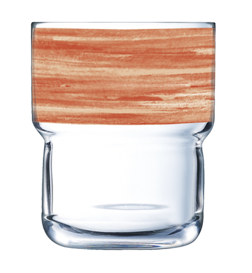 Stapelbecher 0,27 l aus gehärtetem Glas Form BRUSH LOG Orange von Arcoroc