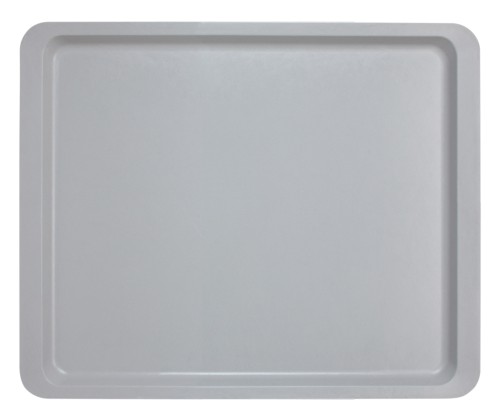 Polyester Versa Tablett mit glatter Oberfläche flacher Rand Form 32,5 x 26,5 cm Lichtgrau von Cambro