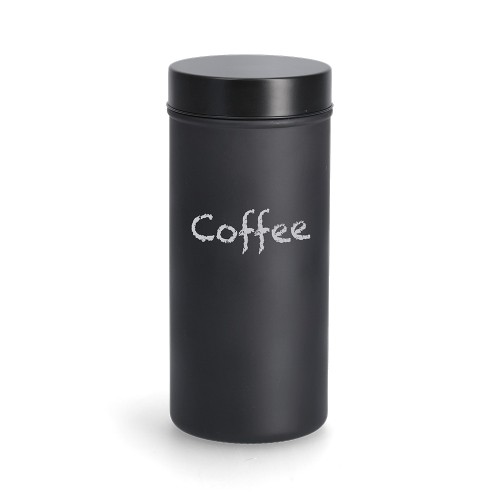 Vorratsglas m. Metalldeckel, 1250 ml, schwarz / Maße: Ø 10x22,5 cm