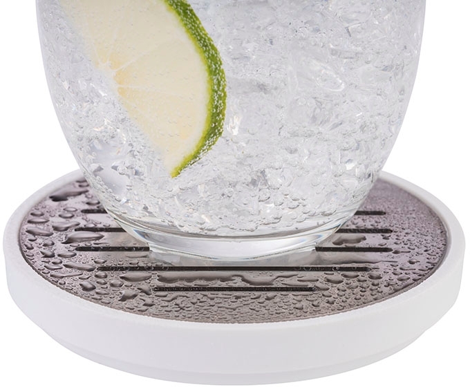 Tropfenschale, 2-teilig Ø 9,5 cm, H: 1,5 cm Melamin, weiß Gitter aus Edelstahl spülmaschinengeeignet stapelbar nicht