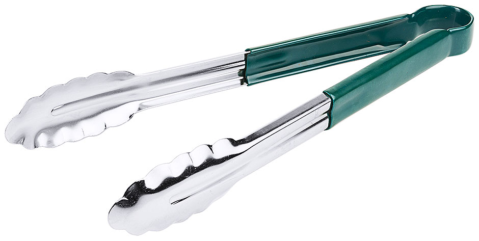 Küchenzange 30 HACCP aus Edelstahl in der Farbe grün Länge: 30 CM