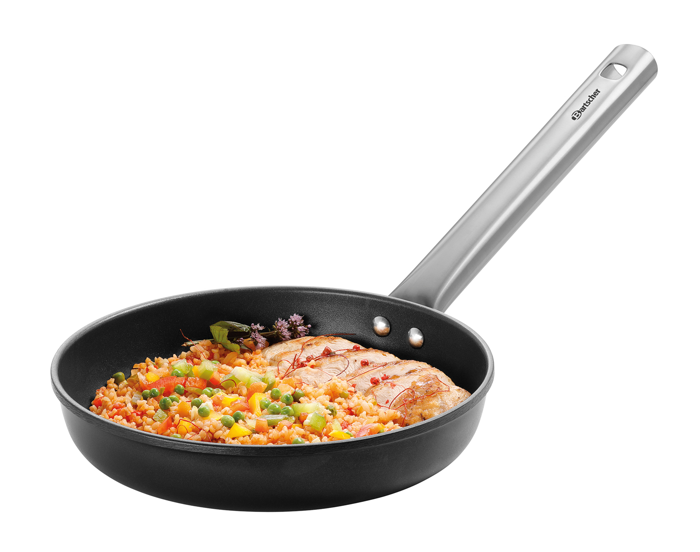 Bartscher Bratpfanne 240A | Pfannen-Höhe: 55 mm | Maße: 49 x 25 x 140 cm. Gewicht: 0,9 kg