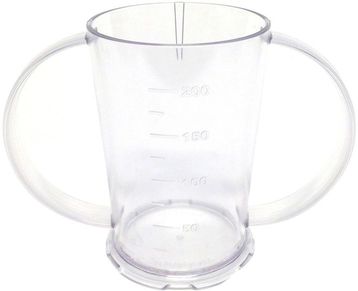 Roltex Trinkbecher mit 2 Henkeln und 250 ml Füllvermögen, durchsichtig
