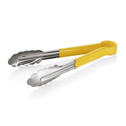 HACCP Universalzange, Material: Chromnickelstahl, Kunststoff. Serie: Tongs 1546 HACCP. Farbe: gelb. Maße: Länge: 230 mm