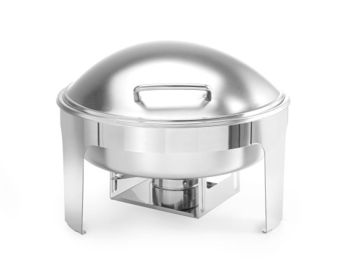 Chafing Dish, rund, satiniert. Ideal für den Einsatz im Buffets und Catering.