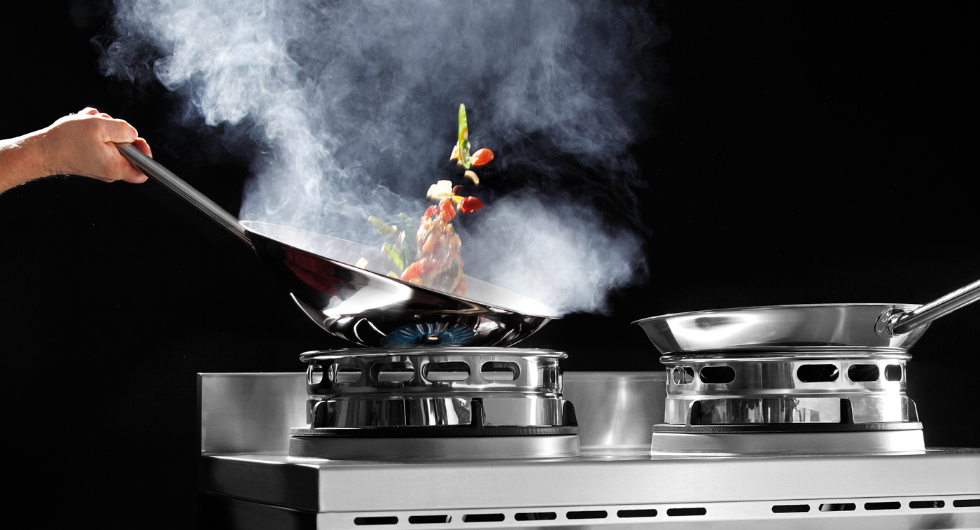 Bartscher Wok-Herd, 2 Brenner | Füßehöhenverstellbar: Ja | Maße: 90 x 60 x 96,0 cm.Gewicht: 58 kg