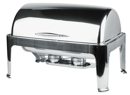 Rolltop-Chafing Dish -ELITE- 67 x 47 cm, H: 45 cm Edelstahl bestehend aus: 1 Gestell 1 Wasserbecken 1 Speisebehälter GN