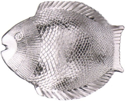 Marine Fisch Servierplatte 26x21cm * transparent (gehärtet)
