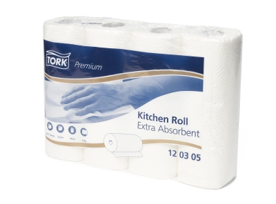 Tork Premium-Küchenrollen Tissue 48er Grosspack 3-lagig mit 51 Abrissen pro Rolle Inhalt: 12 x 4 = 48 Rollen