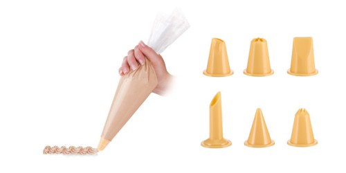 Spritzbeutel DELÍCIA 30 cm, 10 St., 6 Tüllen