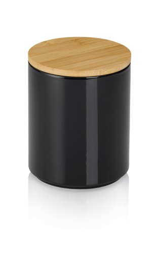 Kela Vorratsdose Cady aus Keramik, schwarz, Höhe ca. 150mm, Ø 120mm , Inhalt: 1 L
