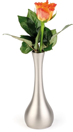 Vase Ø 6,5 cm, H: 18 cm Zinkdruckguss, vernickelt, lackiert, anlaufgeschützt, Edelstahl-Look nicht spülmaschinengeeignet