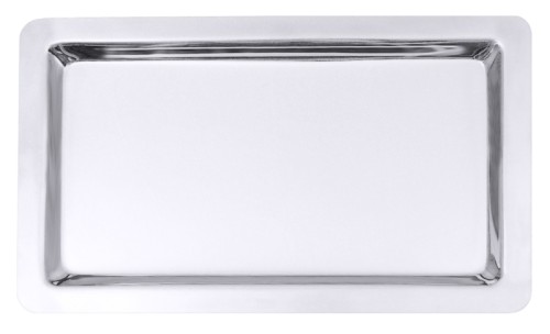 GN-Bankettplatte aus Edelstahl 18/10, hochglänzend, glatt auslaufender Rand, Materialstärke 1,5 mm, extra schwere Qualität