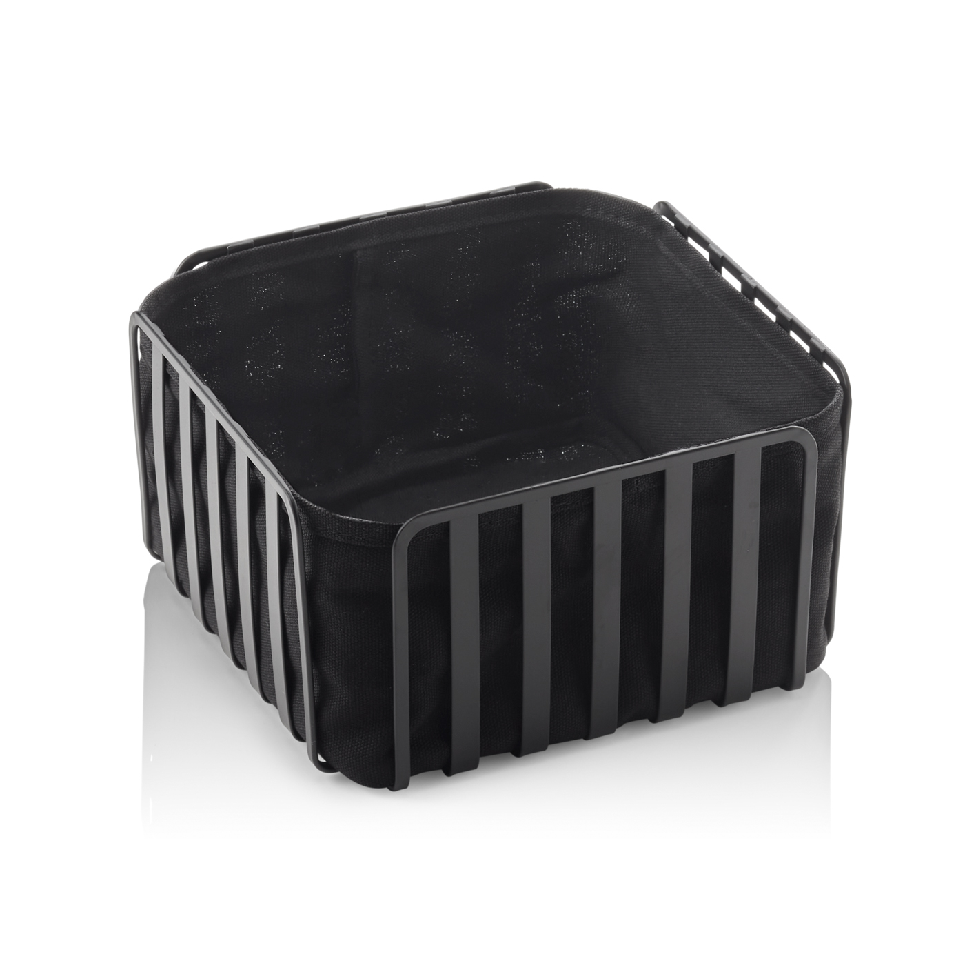 Korb, 19 x 19 x 10,5 cm, schwarz pulverbeschichtet, Metall Pulverbeschichtet, Farbe: schwarz