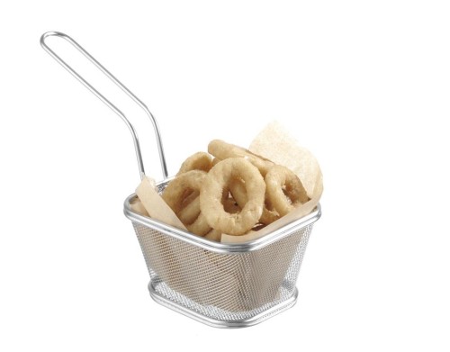 Miniatur-Frittierkörbe Chrom, stapelbar, 130x110x80 mm