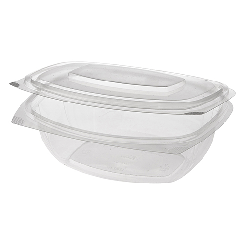 50 Feinkost- und Salatschalen mit Klappdeckeln, PLA "pure" 375 ml 4,8 cm x 16,1 cm x 13,2 cm glasklar von PAPSTAR