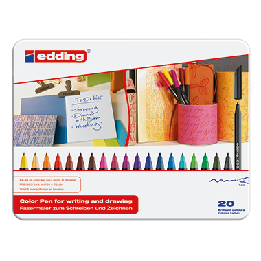 edding Fasermaler 1200 colourpen 1mm schwarz, rot, blau, grün, gelb, orange, braun, violett, rosa, hellblau, hellgrün,