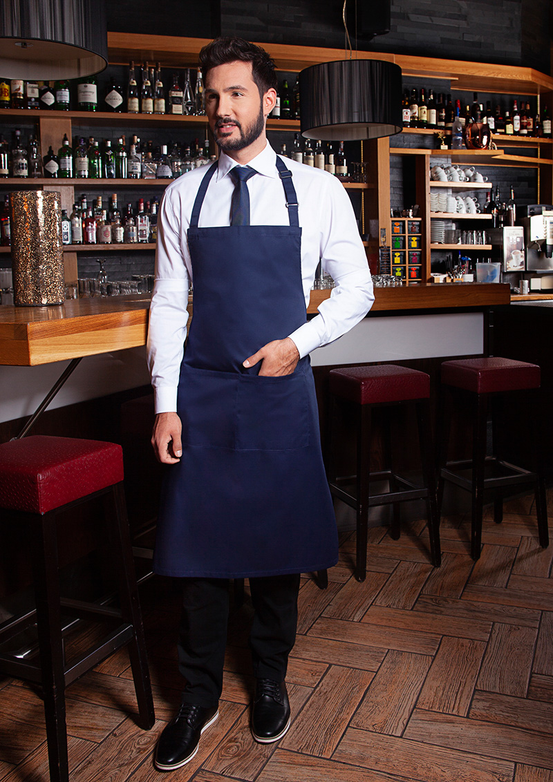 Latzschürze Basic mit Schnalle und Tasche - Maße: 75 x 90 cm (Breite x Länge)