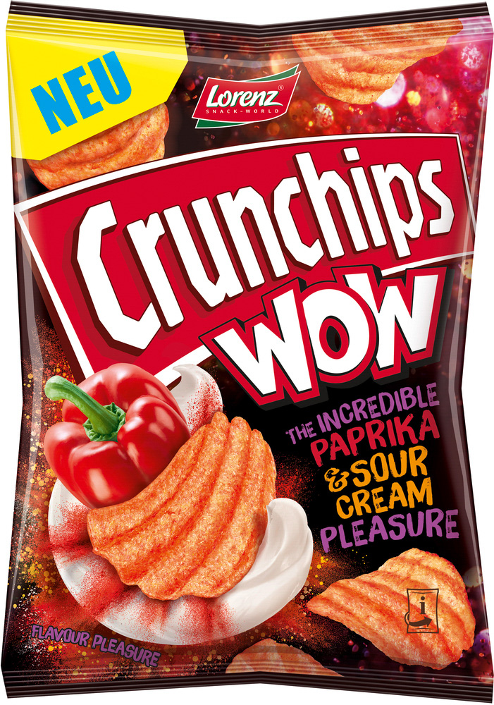 Lorenz Crunchips WOW Paprika & sour Cream 110G