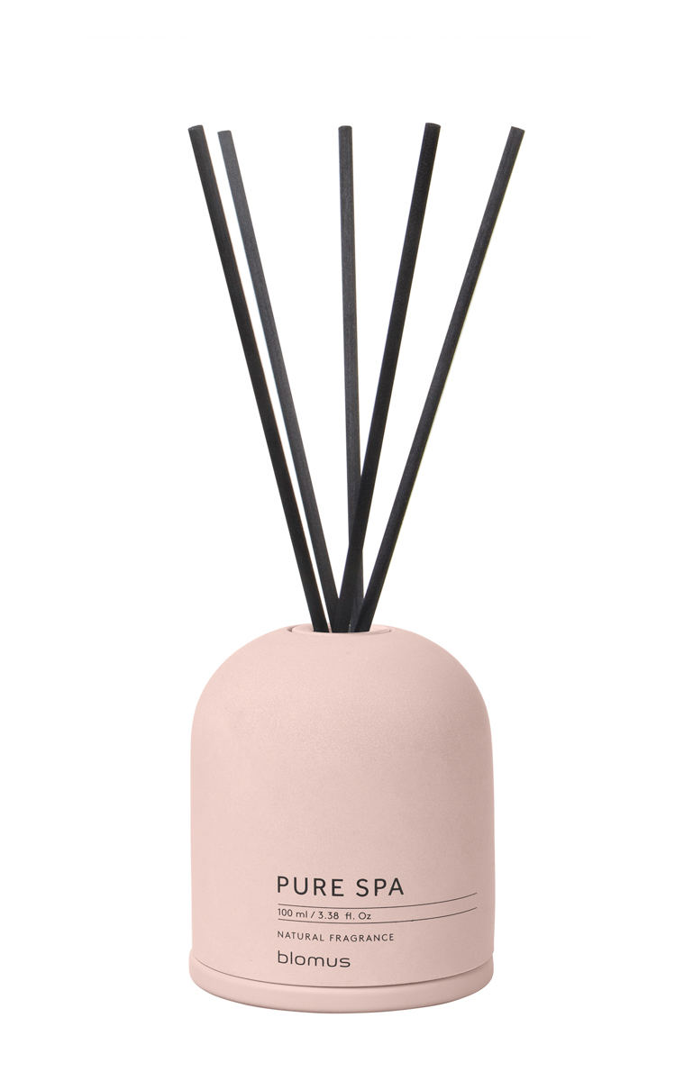 Raumduft Set -FRAGA- Fig - Rose Dust, Duft: Fig, Ø 9 cm. Material: Beton, Glas farbig, Kunststoff. Von Blomus.