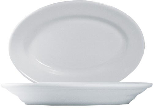 Tivoli Uni Platte oval 25cm * - weiß - Saturnia Porzellan