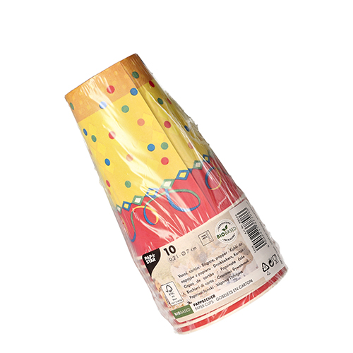 PAPSTAR 10 Trinkbecher, Pappe 0,2 l Ø 7 cm, 9,7 cm "Clown"