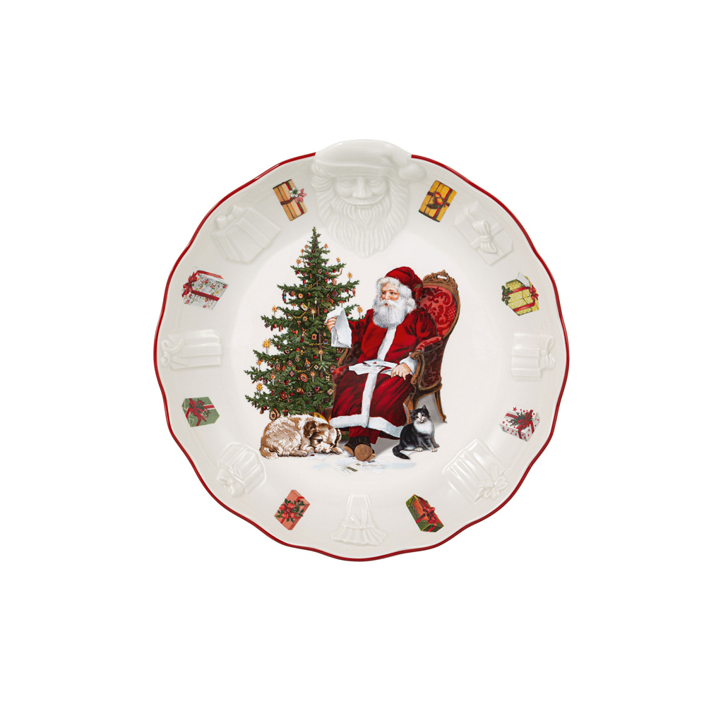 Villeroy und Boch Schale mit Santa Relief, Wunschzettel - Maße: 24,8 x 24,5 x 4,9 cm / Ser.: Toy's Fantasy