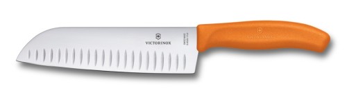 Victorinox SwissClassic, Santokumesser, Kullensch., 17 cm, orange, Blister