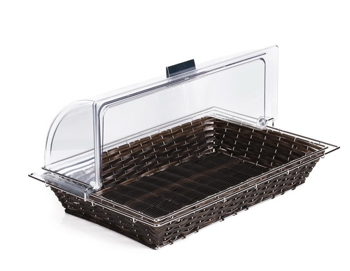 Buffetkorb ohne Haube Farbe: schwarz / braun aus Polypropylen. Maß: 56,5 x 36 x 10 cm. Ohne Haube!