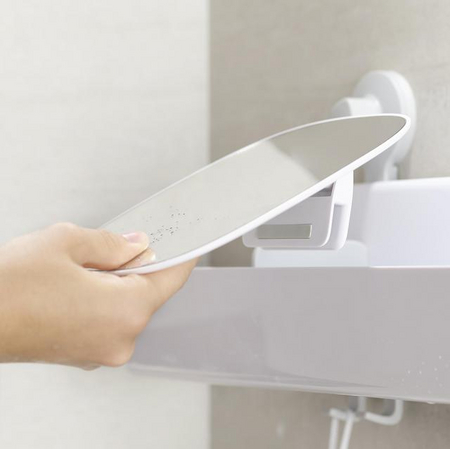 Joseph Joseph EasyStore Große Duschablage mit verstellbarem Spiegel – Weiß