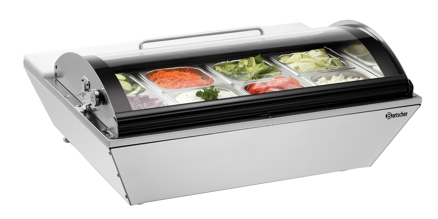 Bartscher Kühlvitrine 67L | Art der Verglasung: Doppel-Verglasung | Maße: 76,5 x 61 x 330 cm. Gewicht: 25,7 kg
