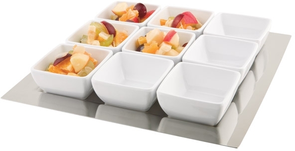 Schale -PURE- 9 x 9 cm, H: 4 cm Melamin, weiß, 0,14 Liter spülmaschinengeeignet stapelbar nicht mikrowellengeeignet keine