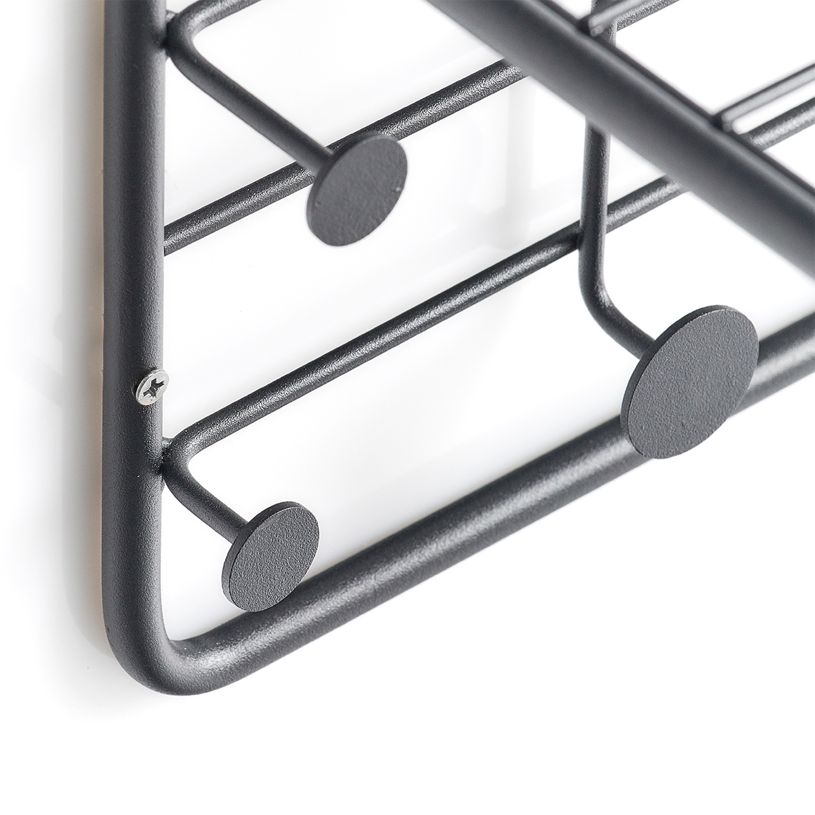 Wandgarderobe, Metall lackiert, 51,4x24x21 cm. Farbe: schwarz. Diese Wandgarderobe passt perfekt zum Industrial Look und verschönert Ihren Flur mit