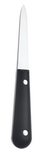Austernöffner (schmale Klinge) Chromstahl, mit aufgenieteten schwarzen Backen
