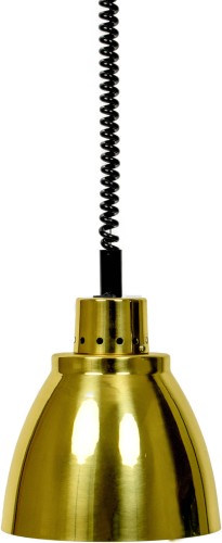 SARO Buffet Wärmelampe Modell ALADIN Made in Europe - Material: (Lampenschirm) Leichtmetall, Farbe gold - Spiralkabel: 1,55 m - 1